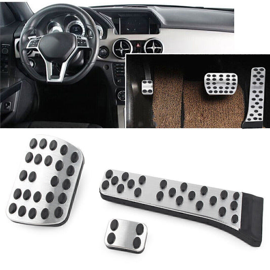 3pcs Steel Gas Throttle Brake Pedal Cover for Benz C-Class E/GLC Class 2016-2019 Q
