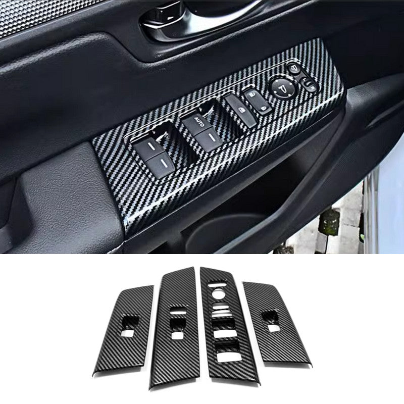 Carbon Fiber Window Switch Panel Cover Trim For 2023 2024 for Honda CRV CR-V v