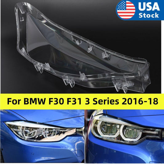 1 Pair Car Headlight Headlamp Lens Cover for BMW F30 F31 3 Series 2016-2018