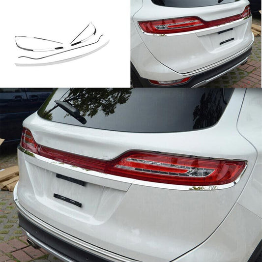 Silver Titanium for Lincoln MKC 2015-2019 Rear Tail Light Lamp 4PCS Cover Trim