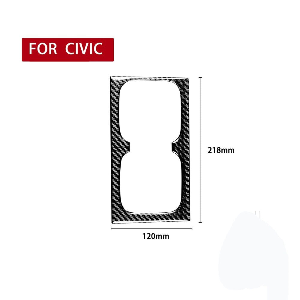 Carbon Fiber Watercup Holder Trim Cover for Honda for Civic 8th 2006-2011 Black New n