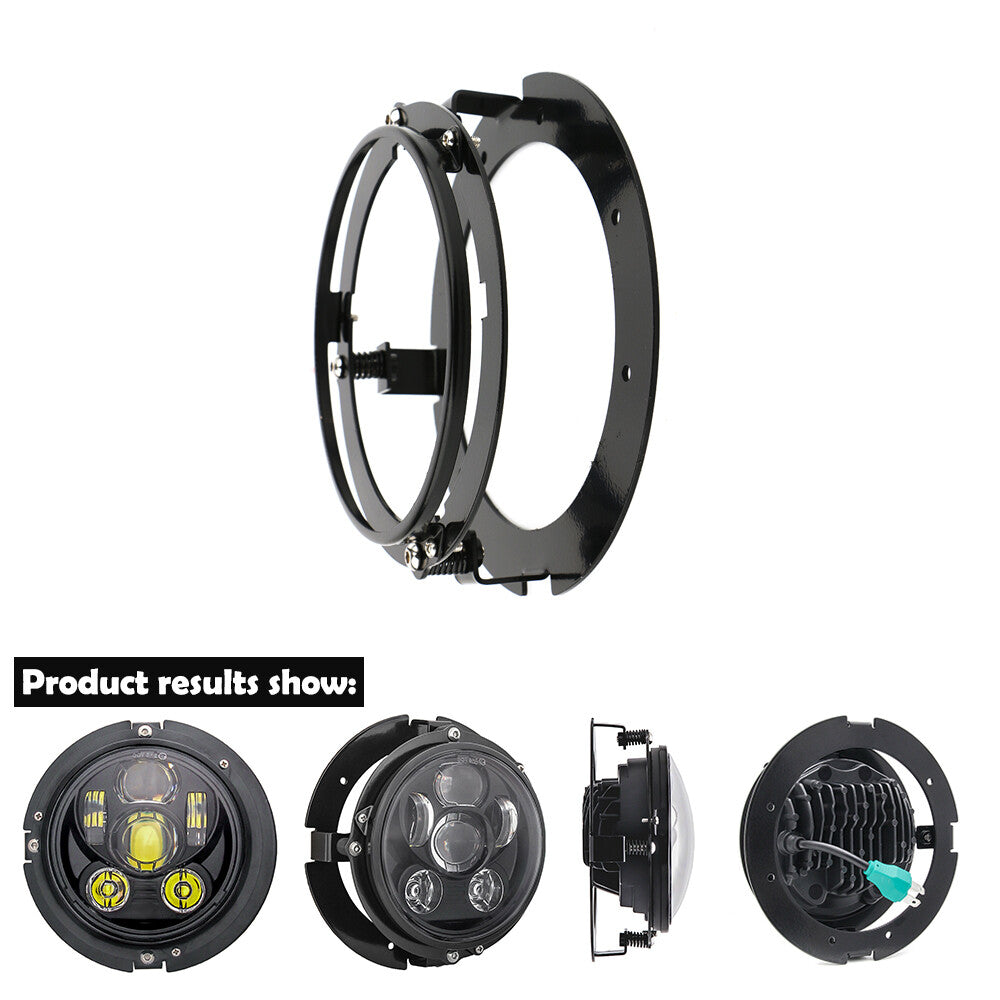 Motorcycle 5.75-inch (5-3/4 inch) round LED headlight mounting ring bracket for Harley-Davidson