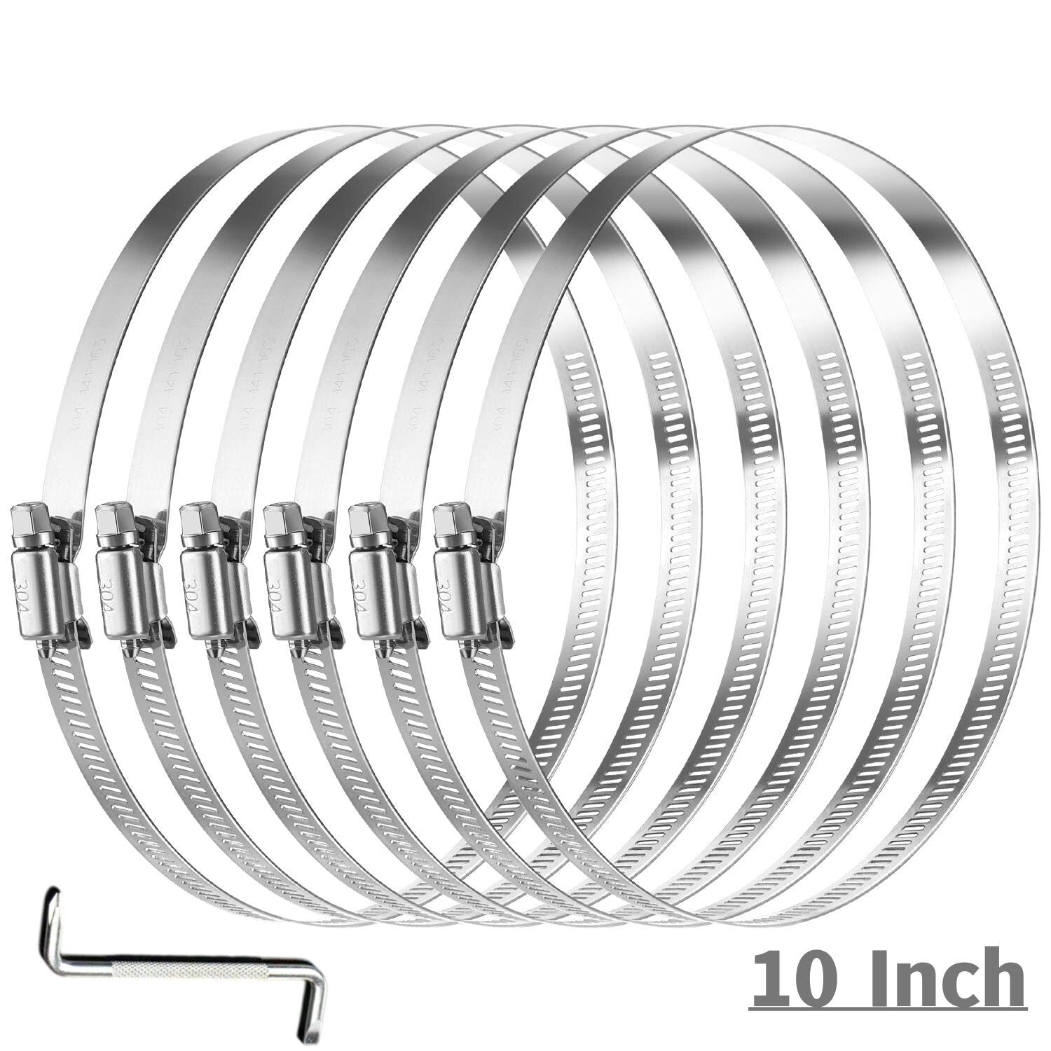 10-inch adjustable hose clamp TS304 hose clamp worm gear adjustable 232mm-254mm