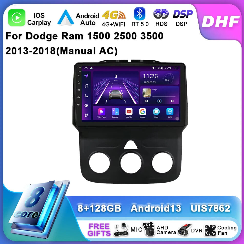 for Dodge for Ram 1500 2500 3500 2013-2018 CarPlay Car Radio GPS Video Player Screen
