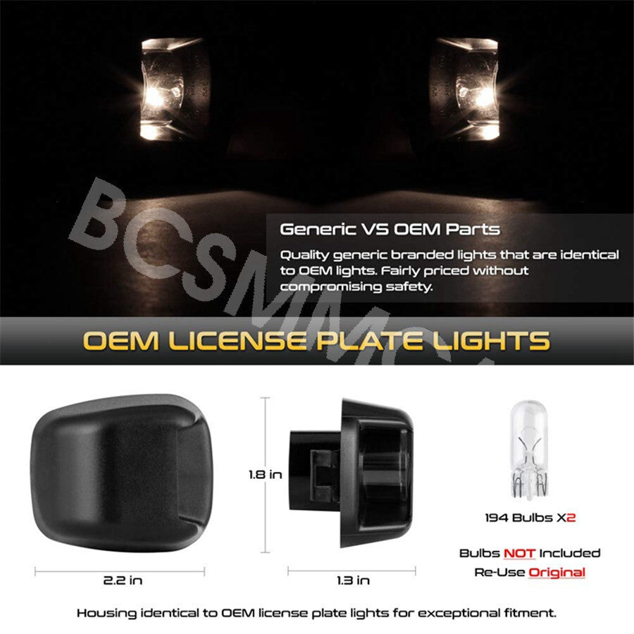 Fit For 2007-2019 for Nissan Frontier License Plate Light Bumper Lamp Housing Cover