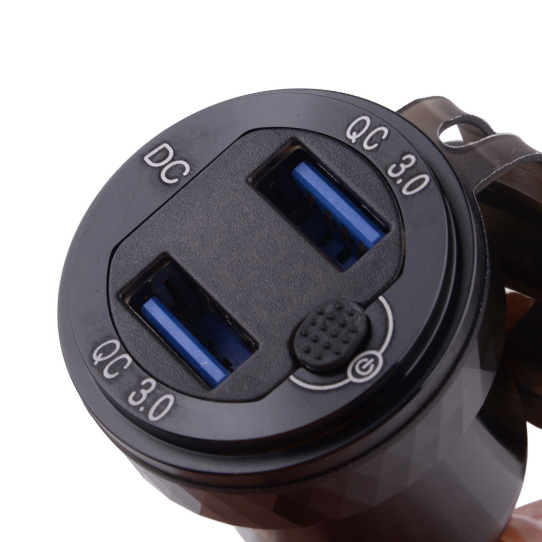 QC30 Dual USB Charger DIN Plug Socket Fits for Motorcycle v