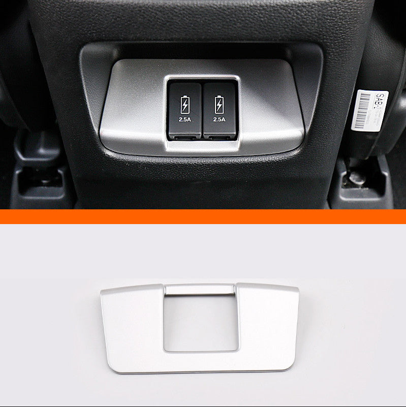 for Honda CRV 2017-2020 Matte silver Interior Rear row Charging USB Cover Trim v
