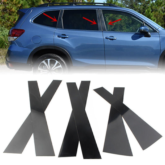 Door Trim Black Piano Cover Pillar Post Fit for Subaru Forester 2019 2020 2021