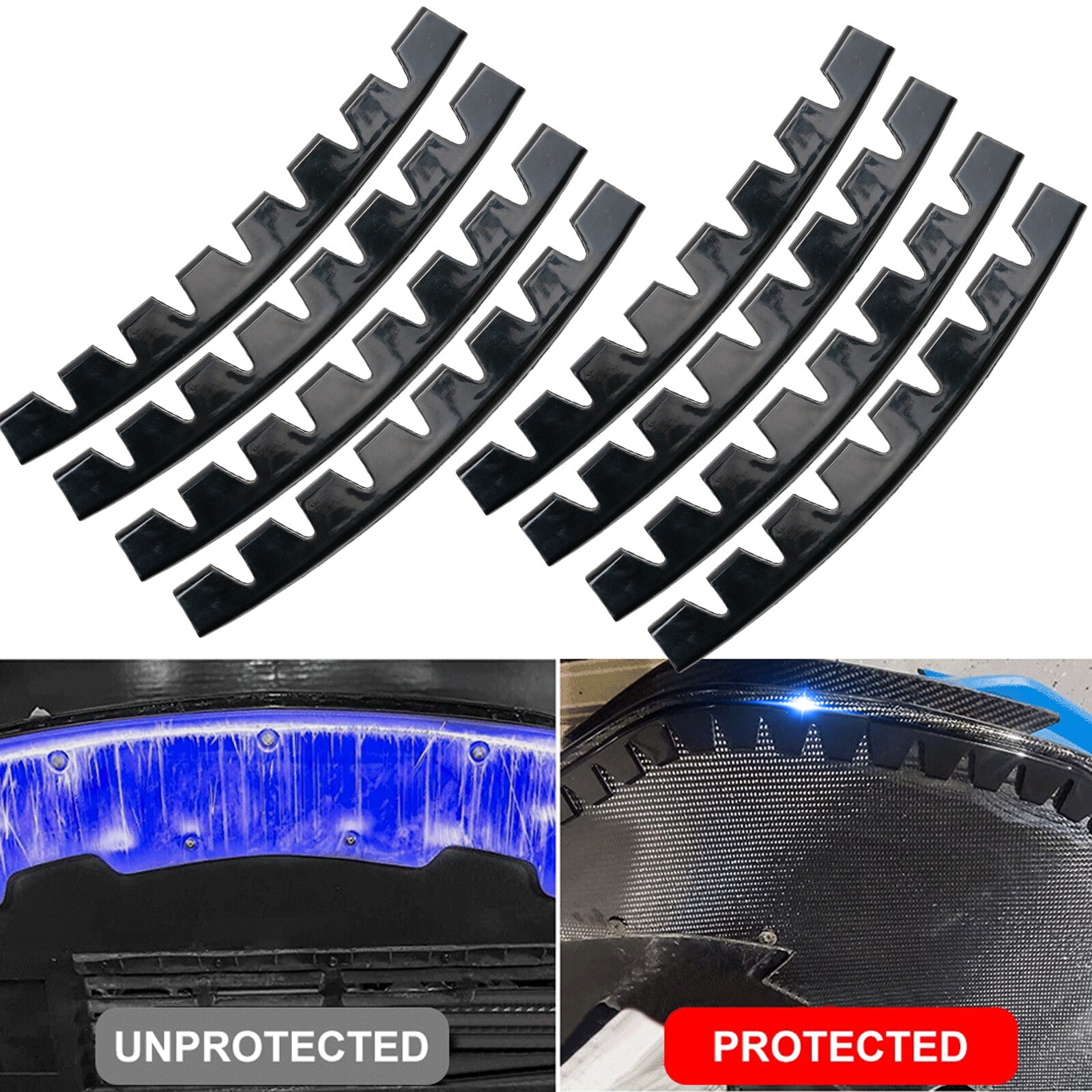 Front Bumper Guard Chassis Scrape Protector Anti-Skid Universal Kit Pre-Attach