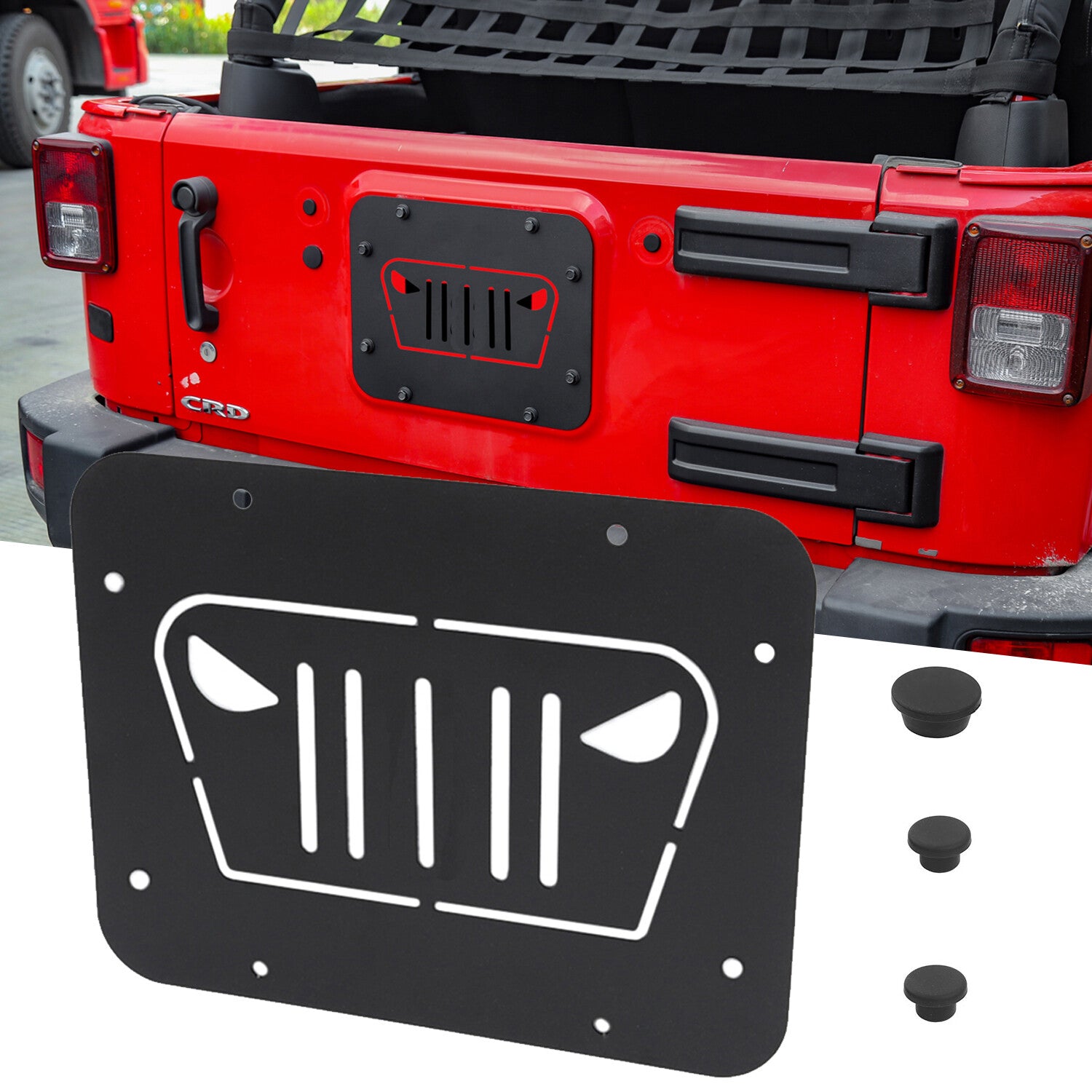 Angry Spare Tire Carrier Delete Filler Plate Tramp Stamp for Jeep for Wrangler JK Q