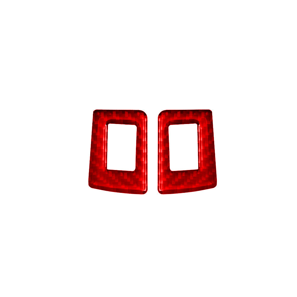 2-Piece Red Carbon Fiber Interior Rear Window Control Cover Trim for BMW X5 E53