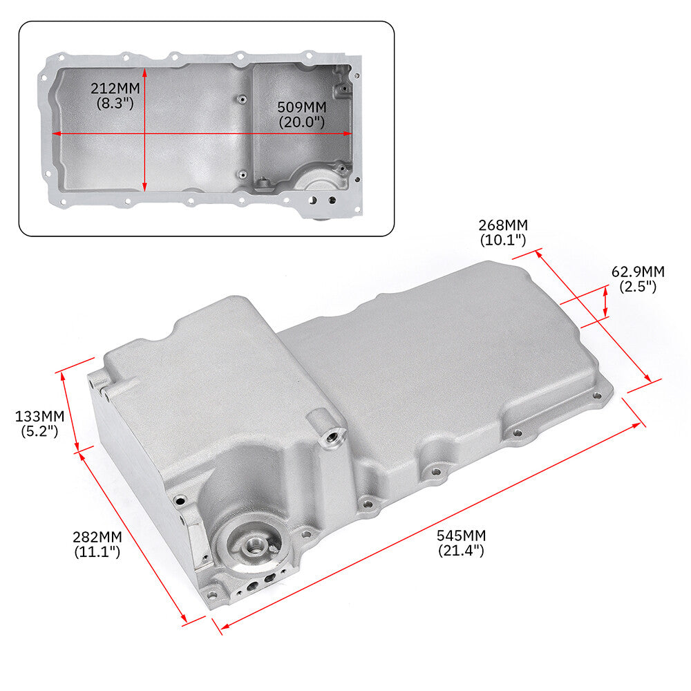 LS Oil Pan Kit Engine Low Profile for LS1 LS2 LS3 4.8L 5.3L 6.0L 6.2L Rear 302-1
