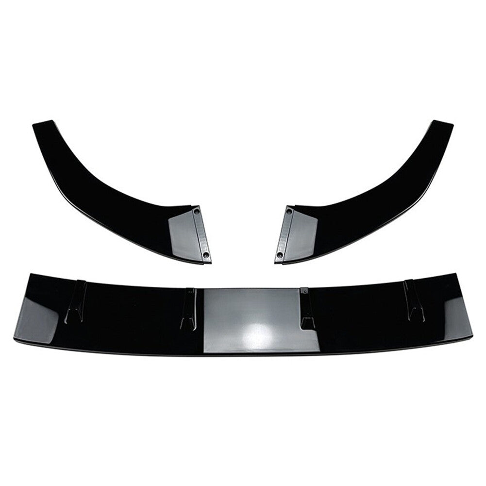 Front Bumper Splitter Spoiler Lip Glossy Black for Volkswagen Polo MK6 2018-2023