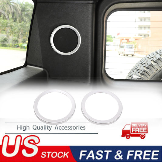 2-Piece Aluminum Rear Door Speaker Audio Cover Trim for HUMMER H2 SUV 2003-2009 n