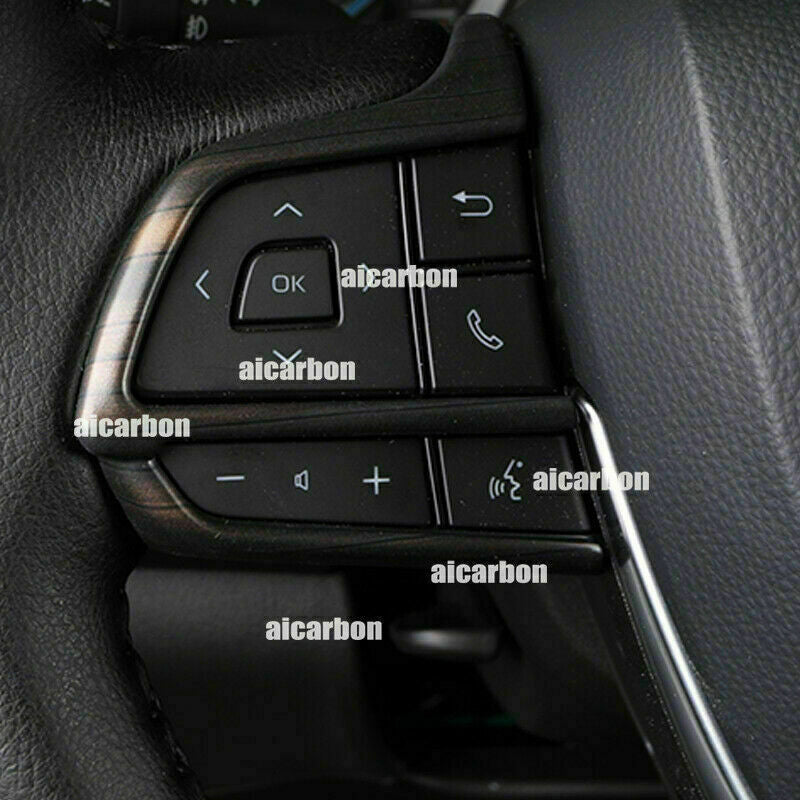 3X Wood Grain Color Steering Wheel Cover Trim for Toyota Highlander 2020-2023