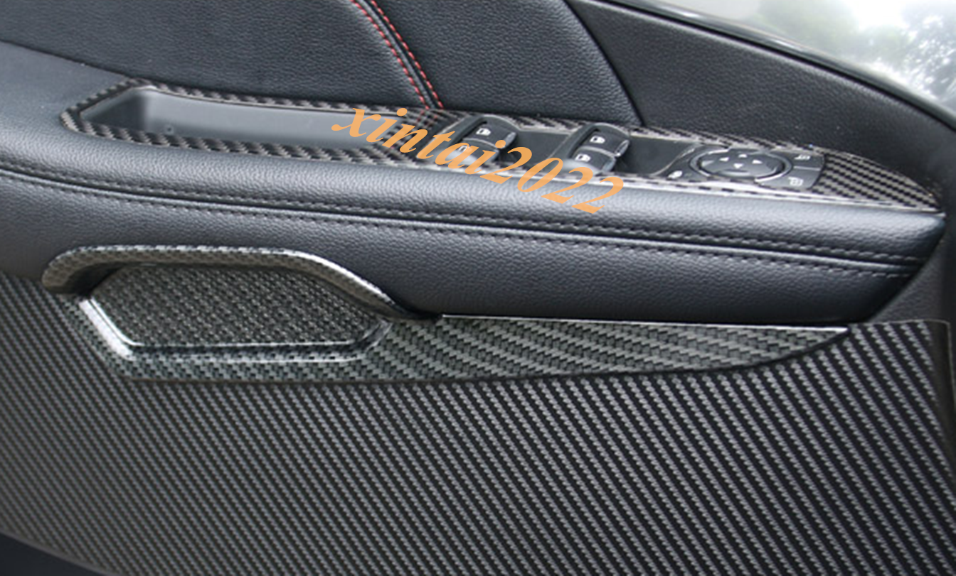 for ford  Explorer 2016-2018 Carbon Fiber Interior Door Lock Armrest Cover Trim