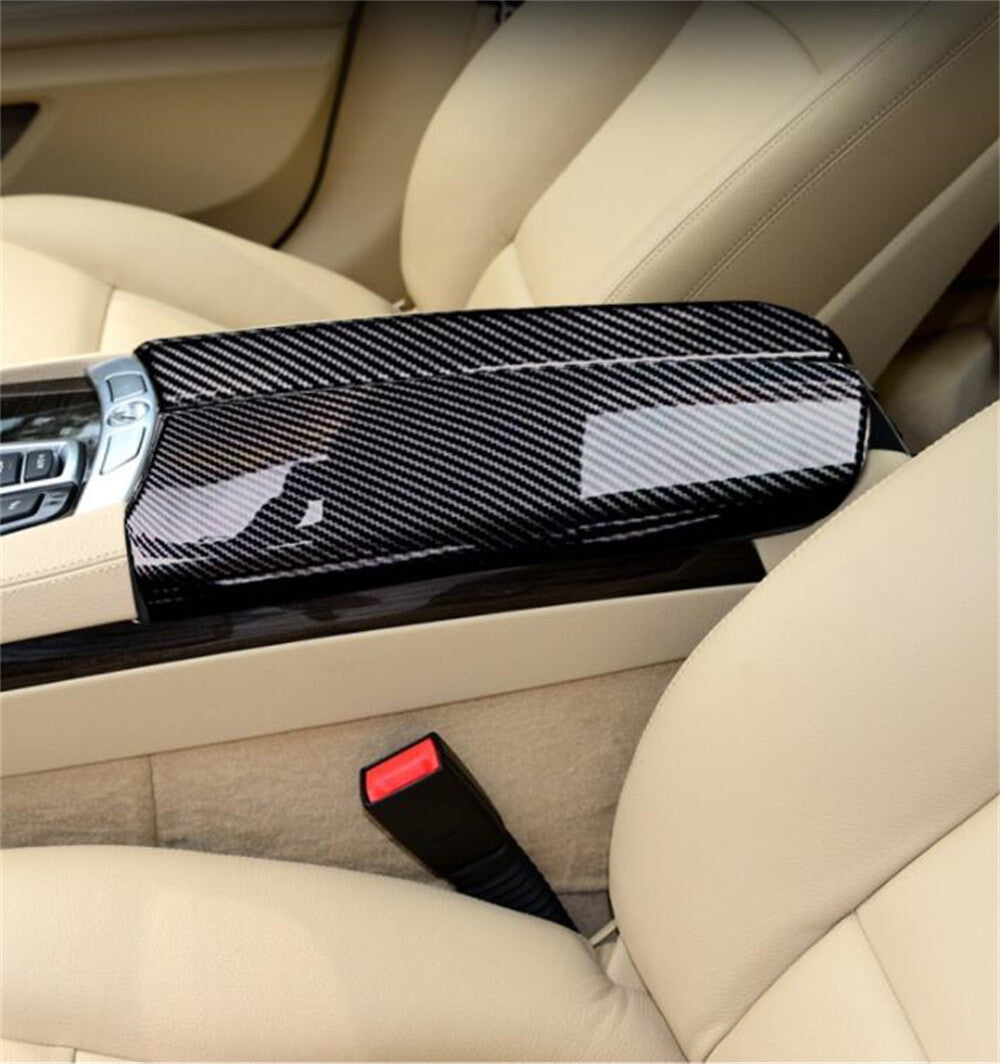 Carbon ABS Center Console Armrest Box Panel Cover for BMW 7 Series F01 2009-2014