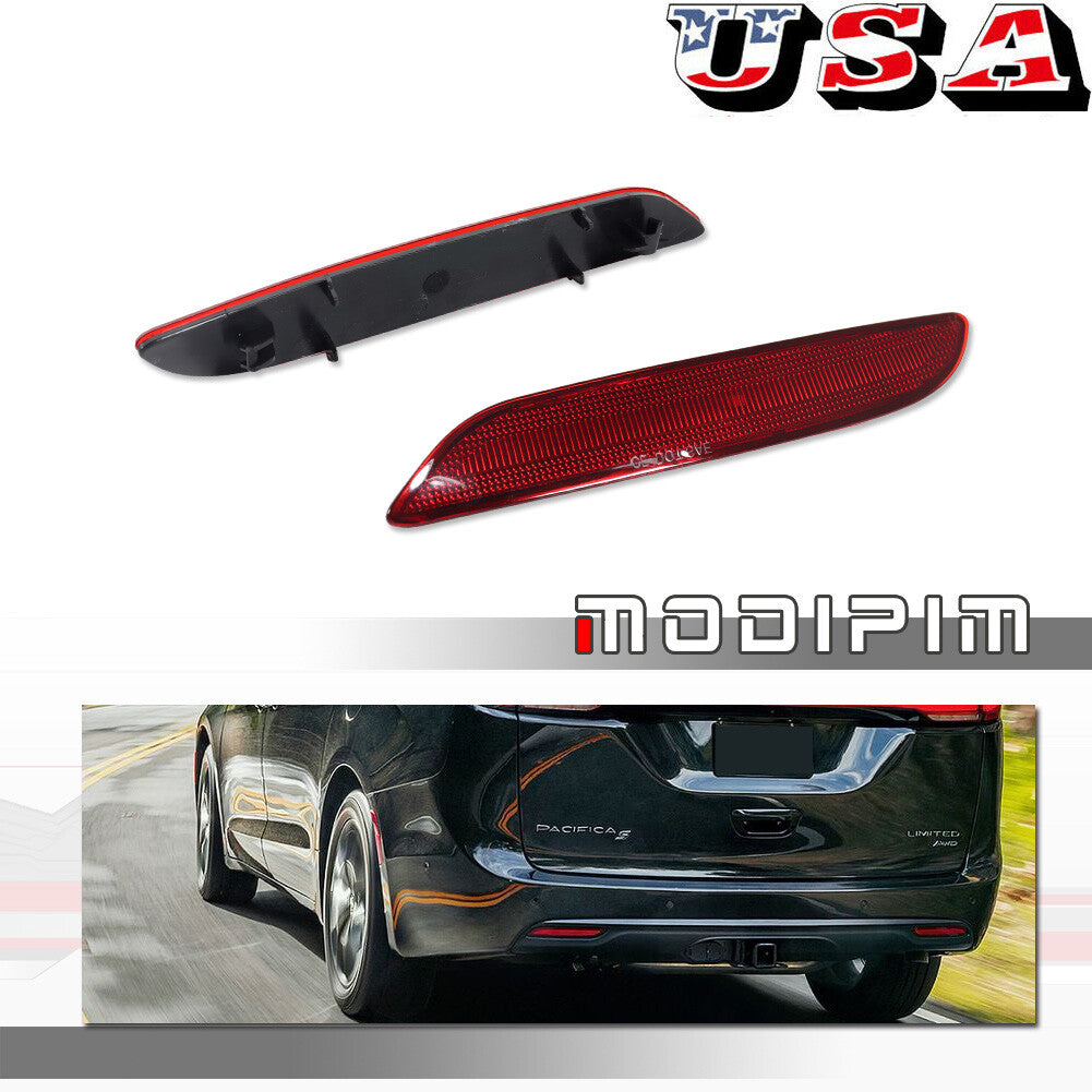 2-piece blood red rear bumper reflector kit suitable for 2017-23 for Chrysler for Pacifica and Voyager- v