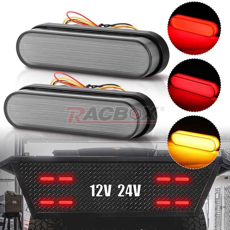 2X Motorcycle LED DRL Rear Stop Brake Tail Light Turn Signal Flowing for ATV UTV