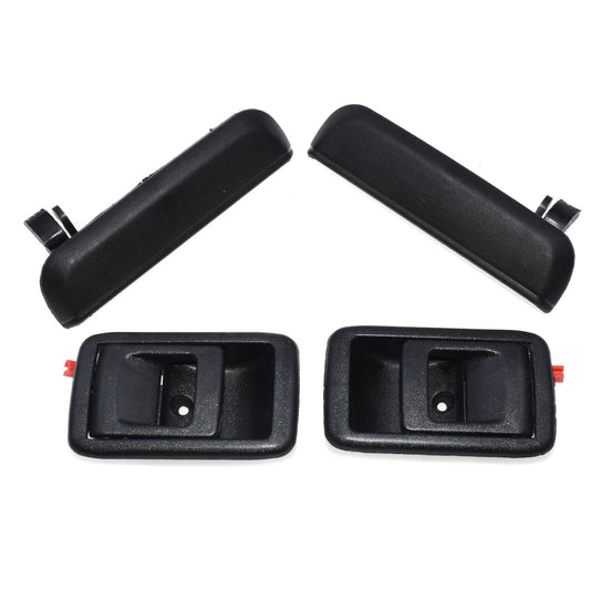 4-Pack Exterior Interior Rear Left and Right Door Handle Set for 95-98 for Tercel- v