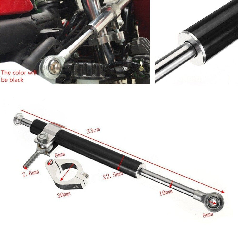 330mm Black Aluminum Steering Damper Adjust Stabilizer for Motorcycle,Dirt Bike n