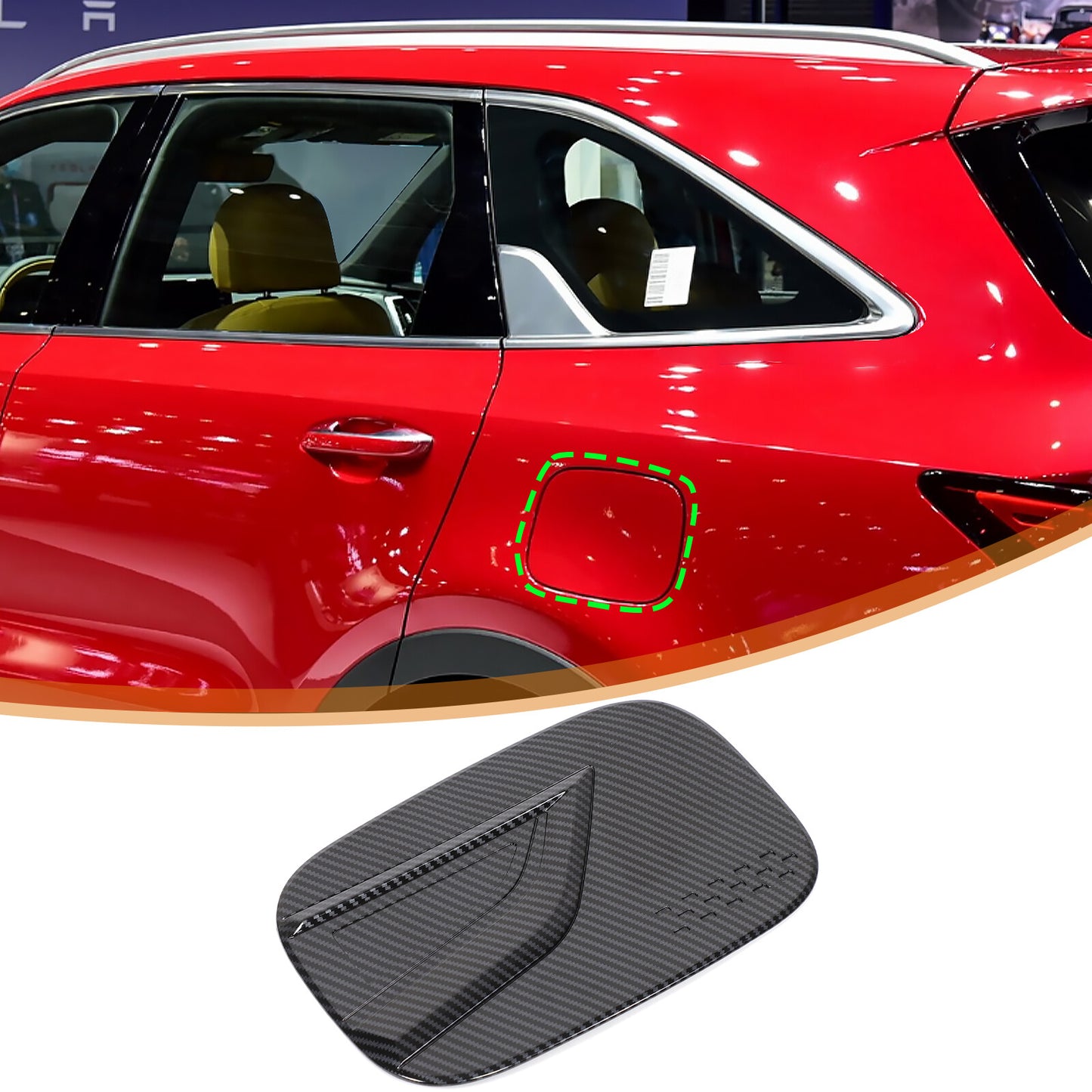 Fuel tank cover trim for Kia Sorento 2021 - 25 Carbon ABS n
