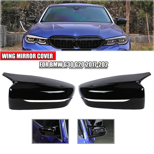 pair of rearview mirror cover flaps for BMW G30 G20 G15 2017-2020 Black M