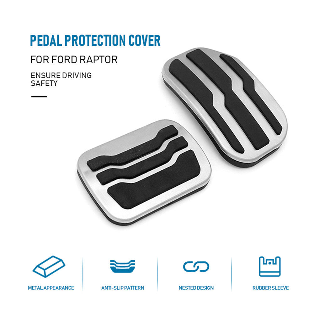 2QTY AT Car Accelerator Brake Gas Pedal Covers Pads Kit  for ford  F-150 2015-2019