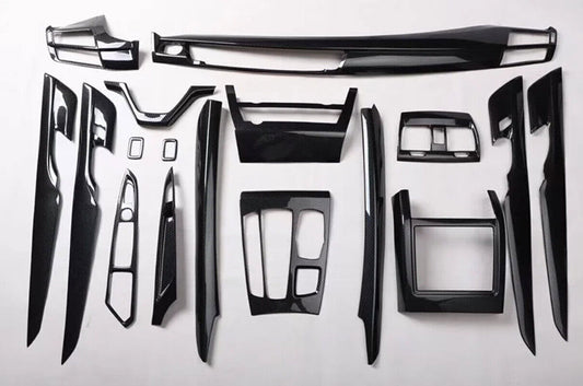 Fit for BMW X5 F15 2014-18 Carbon Fiber Look Interior Decor Full Kit Cover Trim