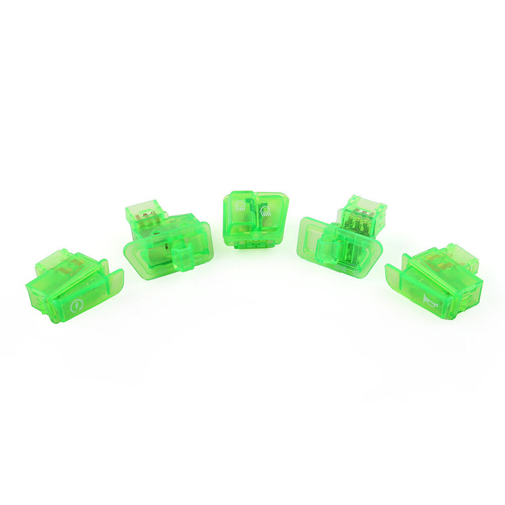 5pcs Scooter Start Horn Turn Signal Headlight High Low Switch Housing Caps Green Q