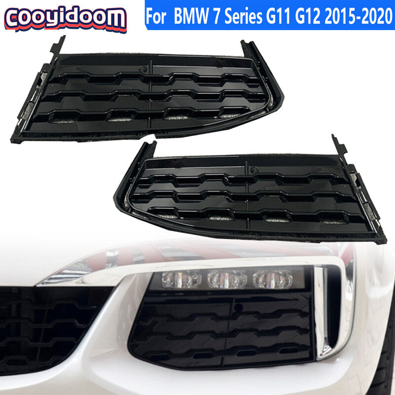 1 pair of front bumper side grille fog light covers suitable for BMW 7 Series G11 G12 2015-2020