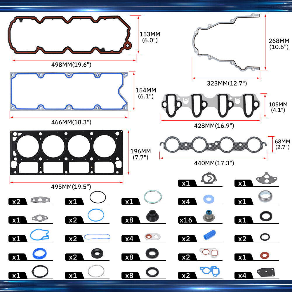 MLS Gasket Kit For 07-14 for Chevy Tahoe 5.3L Set AFM Camshaft normal roller lifters