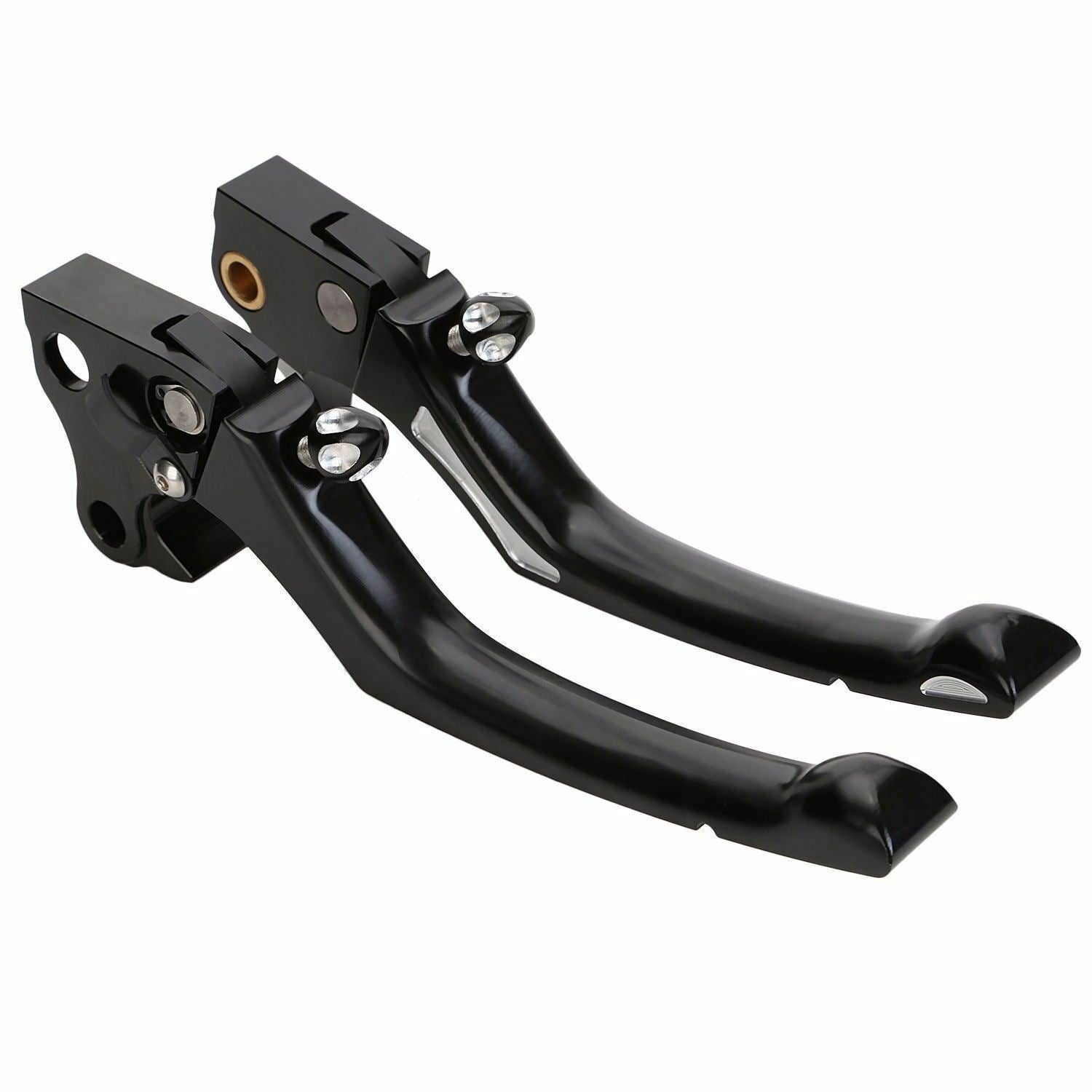 Black CNC Edge Cut Adjustable Brake Clutch Levers for Harley XL 883 1200 04-13 Q