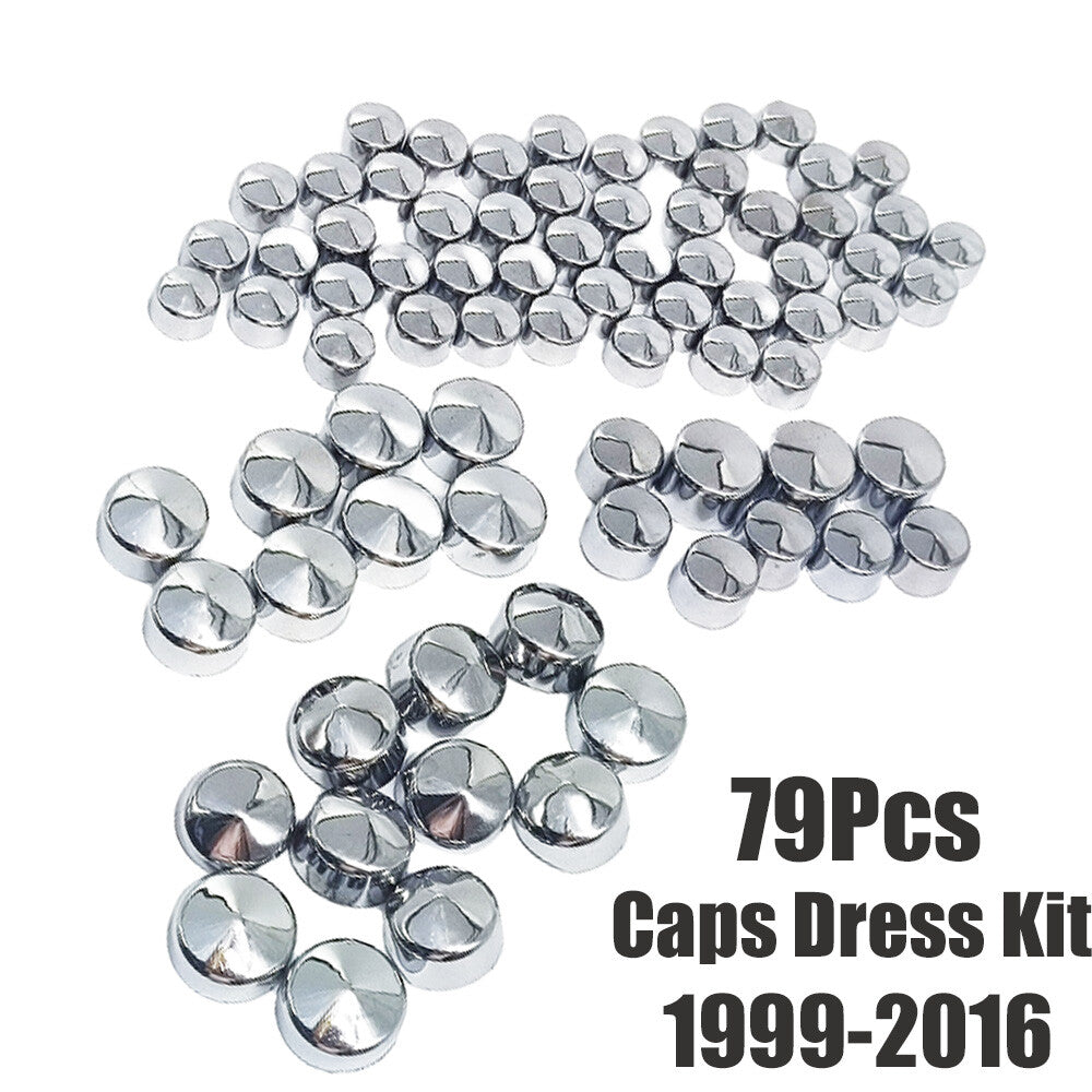 79-Piece Hat Dress Kit for Harley Big Twins Engine Full Bolt Cover 99-16 Chrome Alloy n
