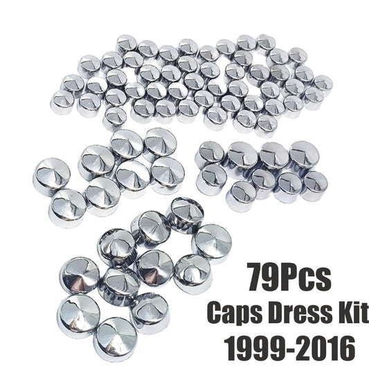 79-Piece Hat Dress Kit for Harley Big Twins Engine Full Bolt Cover 99-16 Chrome Alloy n