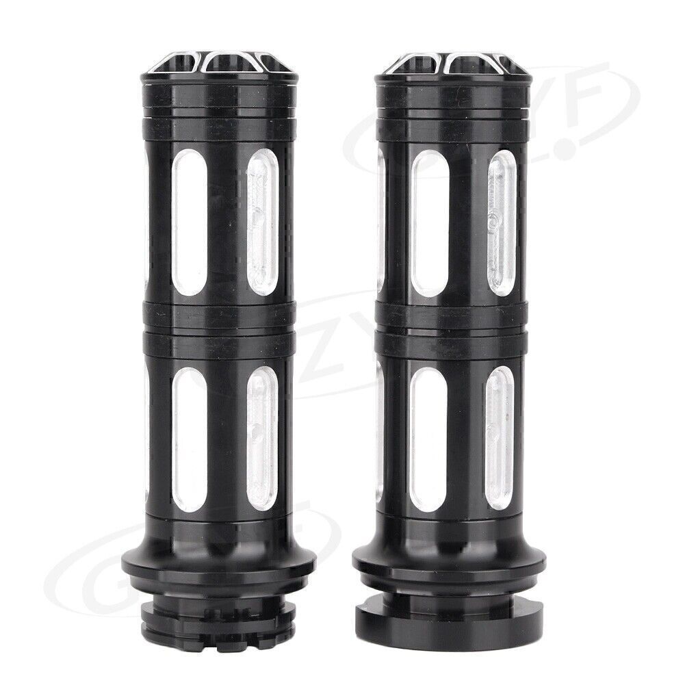 2x CNC 1 Handlebar Hand Grips Fit for Harley Touring Road Street Glide 1996-2007