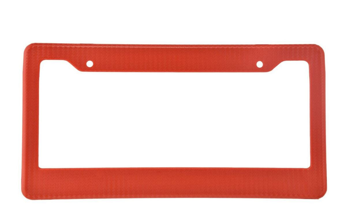 Car license plate frame cover cap trunk red carbon for Chrysler
