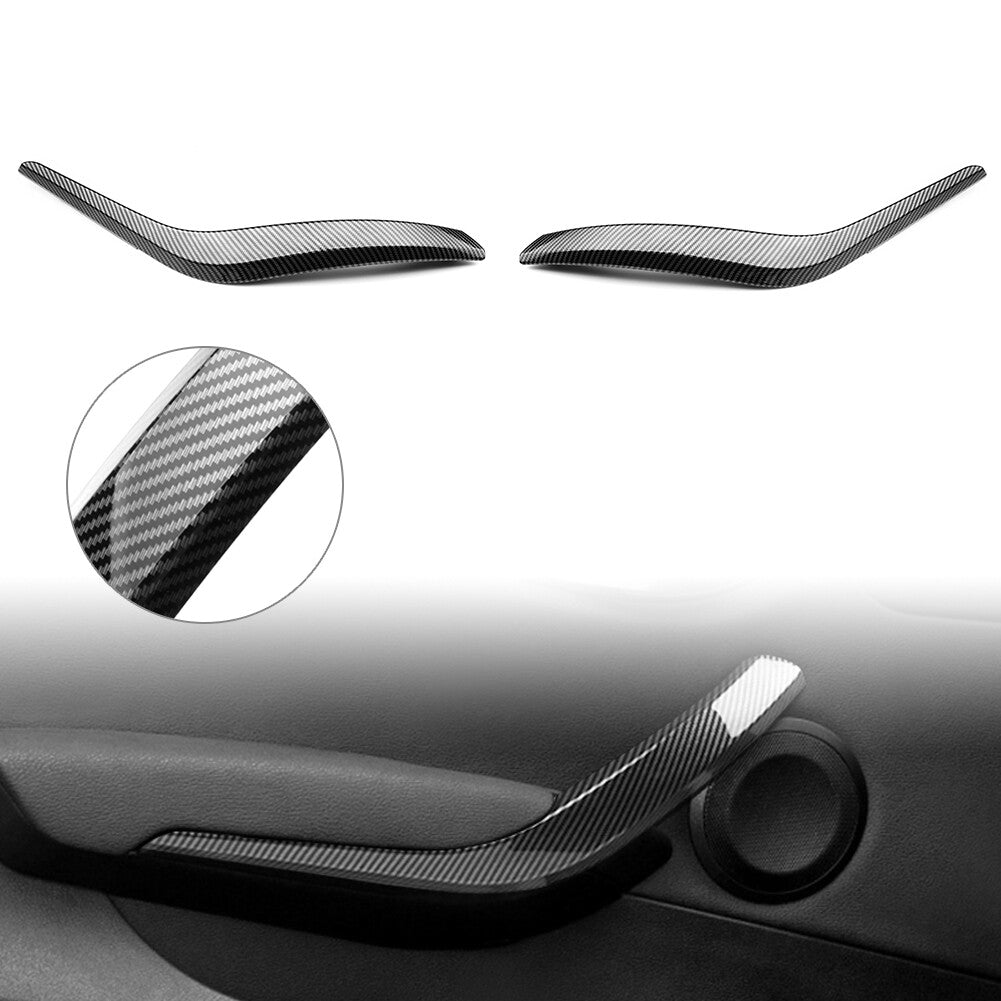Carbon Car Inner Door Card Panel Handle Pull Trim Cover Fit for BMW X1 E84 2010-16 Q
