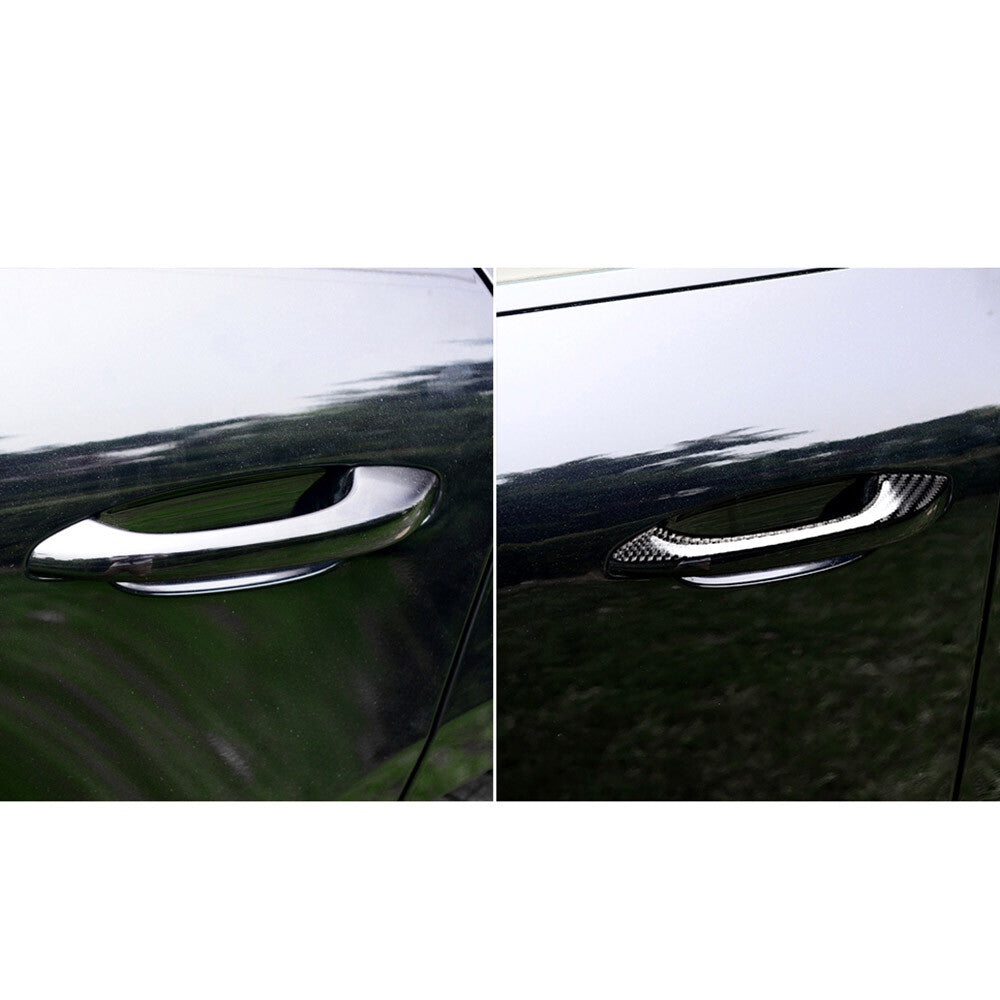 Carbon Fiber Outer Door Handle Cover Decal Trim Fit for Porsche Macan 2014-2019