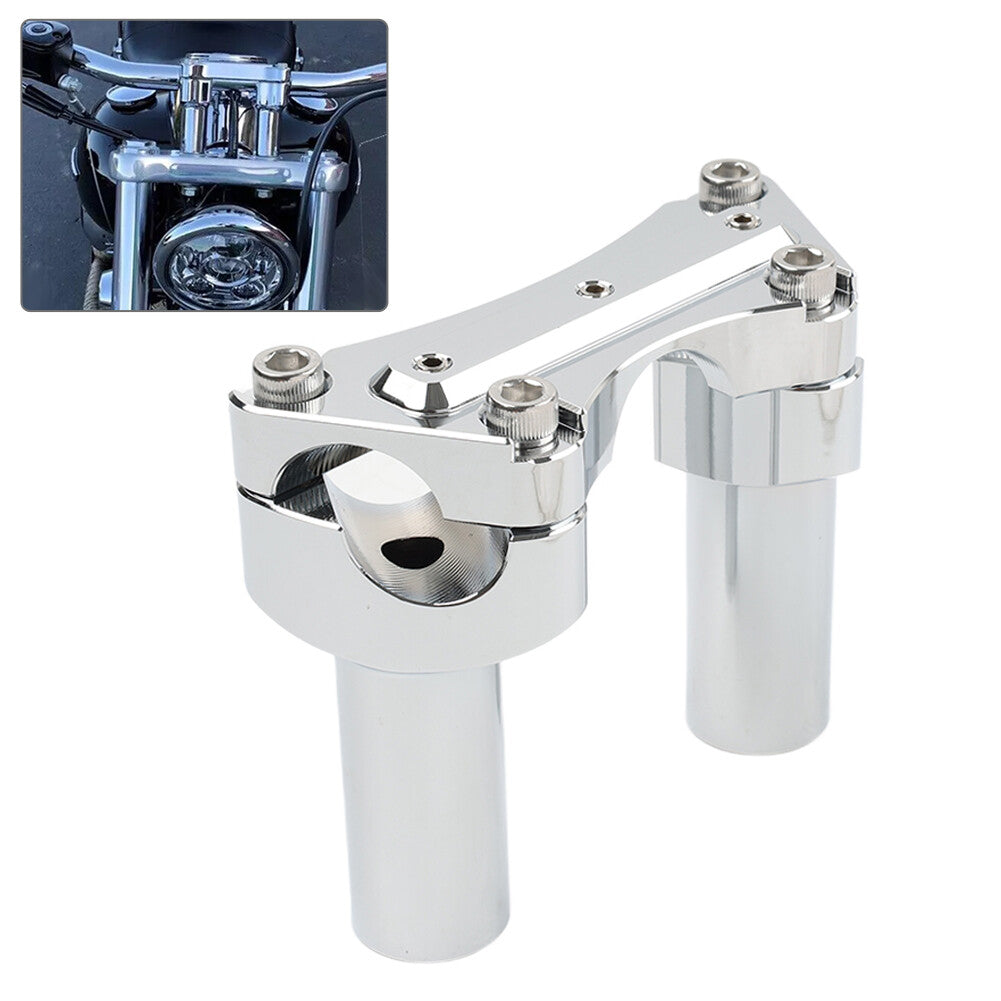 3.5 Straight Handlebar Riser  Top Clamp Chrome FIT for Harley Dyna Tour Road Glide