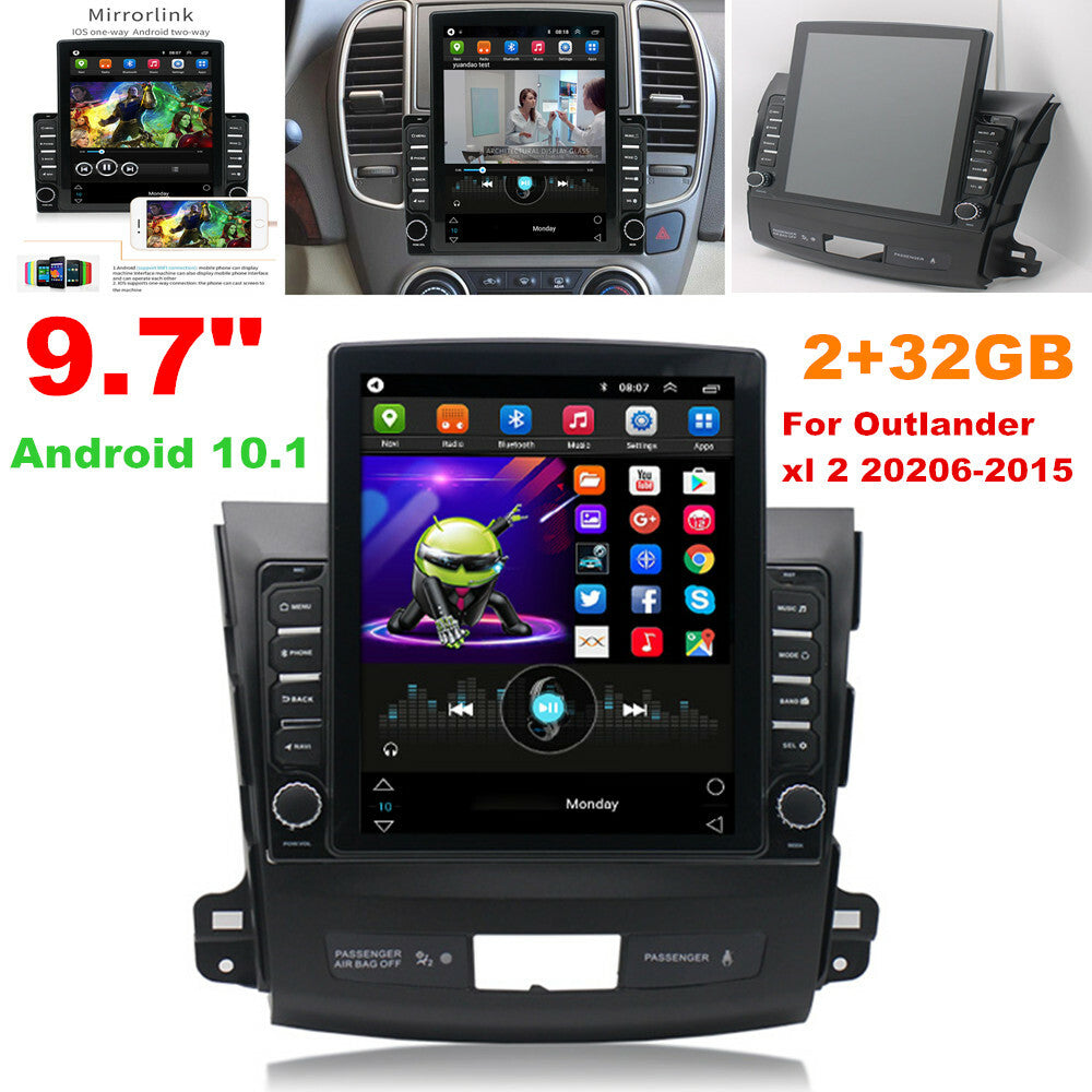 9.7-inch Car Stereo Android 10.1 Navigation GPS Player for Outlander XL 06-15 2+32GB n