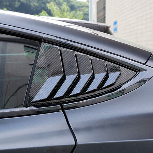 Side Window Louver Shutter Cover Trim for Tesla Model 3 17-22 Carbon Fiber Black Q