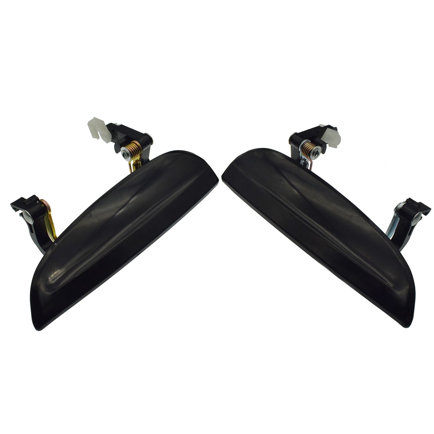 A pair of black front left and right exterior door handles suitable for the 2003-2005 for Kia Rio- v