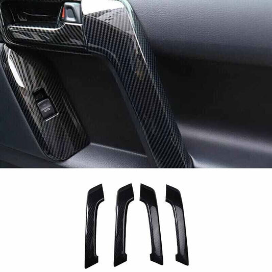 for Toyota Prado 2010-2018 ABS Carbon Fiber Interior Door Armrest Strip Trim 4X