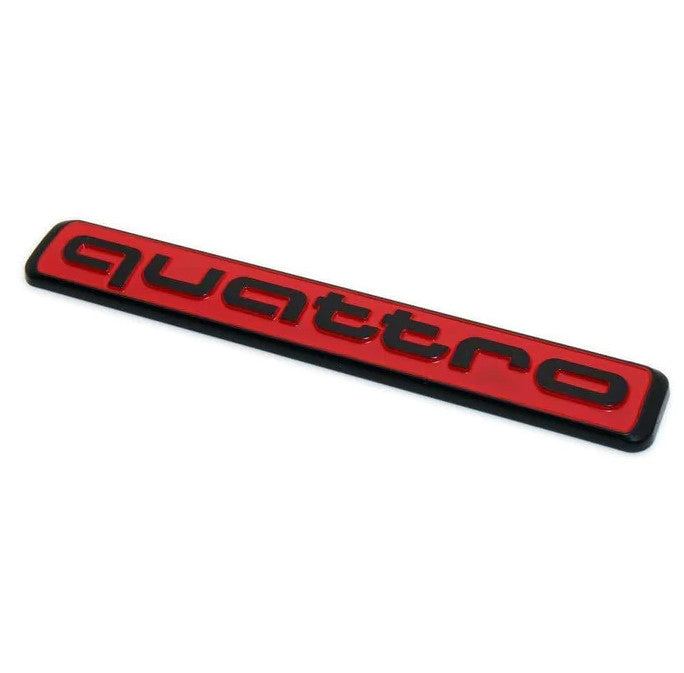 for Audi Quattro rear badge boots, trunk stickers, badges, nameplates, red and black
