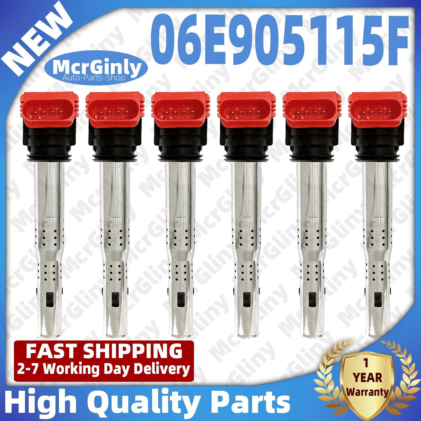 6 Ignition Coils 06E905115F suitable for Touareg, for Audi A4, A5, A6, A7, for A8 , Q5, Q7, R8 n
