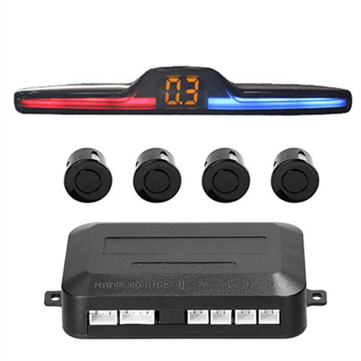 4x Parking Sensors LED Car Reverse Backup Radar System Sound Warning Alarm Kit