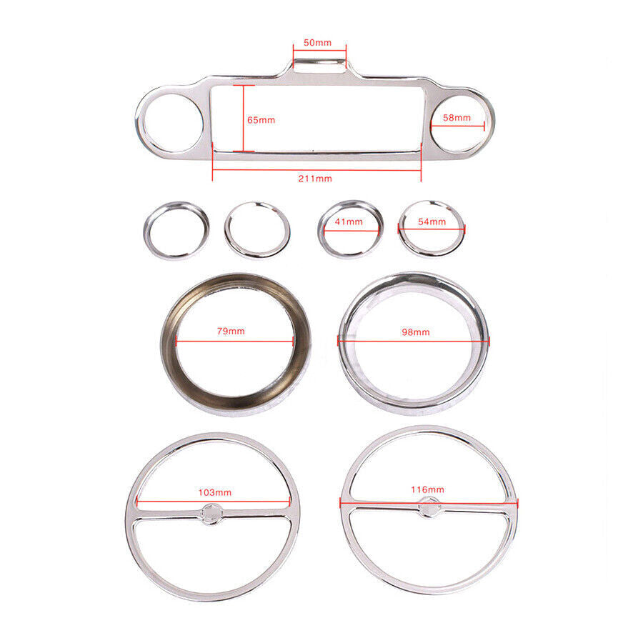 Chrome internal rectifier gauge speaker trim kit for Harley Street Glide 1996 - 2013 - n