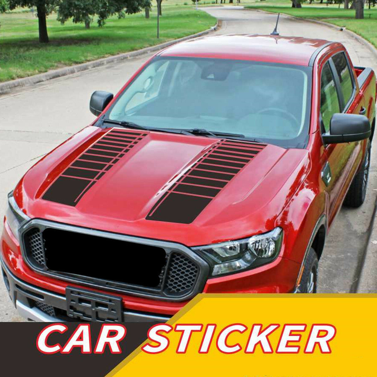 2Pc Hood Decals Stickers Graphics Stripes Car Truck Accessories DIY Decoration