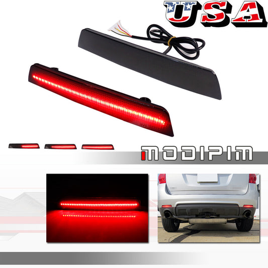 Suitable for 10-17 Equinox smoked lens, red rear bumper, rear brake signal light- v